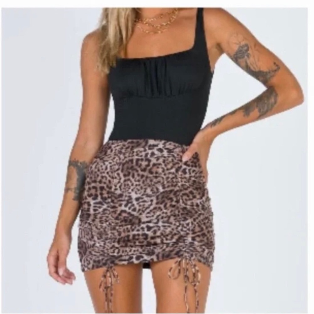 Princess Polly Arden Leopard Mini Skirt US 4 NWT